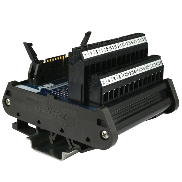 Asi 26 Pin Ribbon Cable Breakout Board, DIN Rail Mount 26 Pin IDC Connector To Screw Terminal Blocks 10004 - main